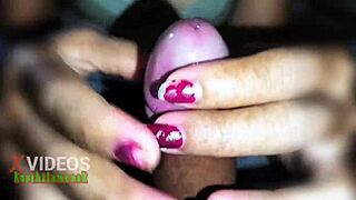 my asian helper gives an amazing handjob leading to cumshot orgasm