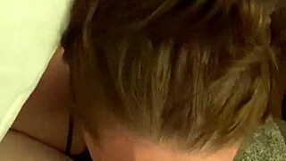 sexy milf gives deepthroat blowjob in pov view