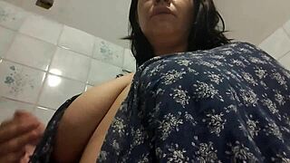 Masturbating In The Guest Bathroom: Wet Hairy Pussy Orgasm For Curvy Amateur