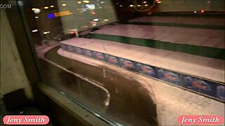 undressing in movie theatre stairways, flashing panties and getting caught 😏