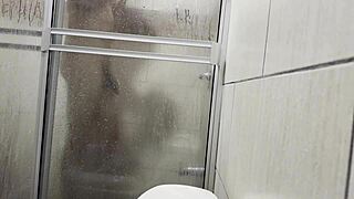 they spy on me in the bathroom while i masturbate with my cousin's panties 😏