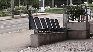 Beautiful Vanessa Wolff poses naked in extreme public location