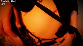 Striptease from Nemesi in the clip with insecure disabled guy and assistant from Procellona!