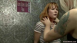 Bound Slave Fucked in Public Boutique