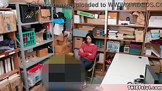 Petite Half Black Shoplifter Teen Caught And Gets Tiny Interracial Pussy Fucked Rough By Mall Cop