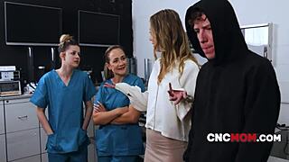 Doctor So Overworked She Doesn't Even Notice Getting Fucked by Patient in Hospital!