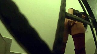 Why does this tall Latina milf in stockings love dirty talk and ass slapping during her pee play compilation preview?