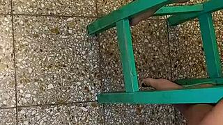 Trans woman sucks cock and gets fucked in kitchen with close ass view