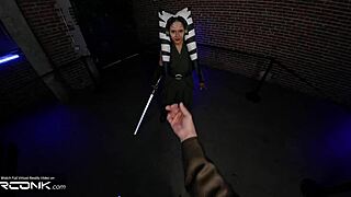 Ahsoka from Star Wars engages in cosplay parody with Anakin in virtual reality part 3