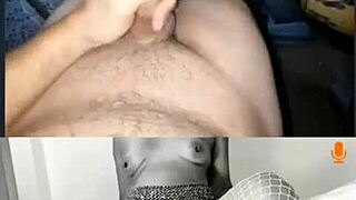 so this guy unleashes a huge cum tribute on the hot latina milf with her dildo toy