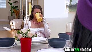 young brunettes engage in a fun competition for attention with blowjobs and shaved pussy action in a group setting