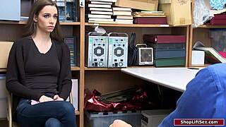 Oh man, this teen babe gets fucked hard by the officer after getting caught stealing at work