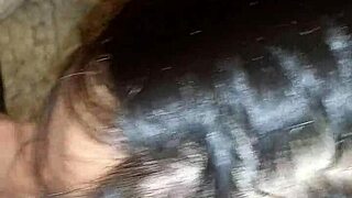 Trans woman sucks cock and gets fucked in kitchen with close ass view