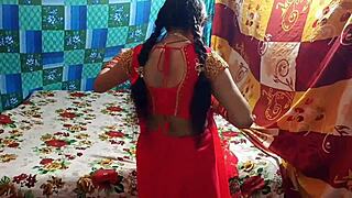 Celebrating marriage anniversary with intense bedroom fucking and creampie in part one action.