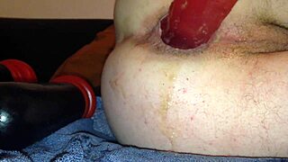 Detailed Anal Assfucking Session With Toys And Beer Using Huge Dildo