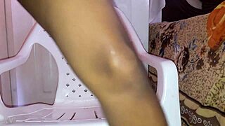 uh, like, ebony mel's goin' wild with that cucumber in her young black solo session, ya know?