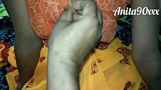 in a rural home setting an indian housewife engages in intimate activities with her partner