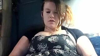 Bold masturbation session in elegant dress