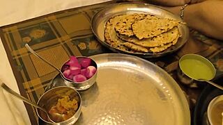 Chubby Asian BBW Gives Blowbang Handjob and Rides Cock in Hotel Room with Loud Moaning