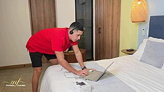 I feel so aroused as max betancur catches monique fuentes masturbating with microphones