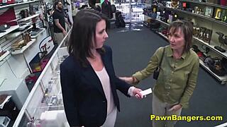 Customer fucks hairy pussy hard for cash in backstage blowjob and doggystyle reality scene.