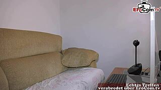 deutsche skinny amateur with blue hair gets fucked at home by her neighbor