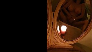 subtle self-pleasure reflected in antique vintage mirrors with a retro touch