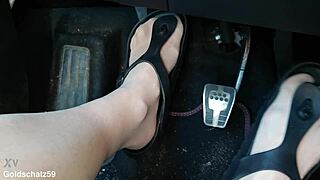 I love pumping my feet in birkenstocks with pantyhose close up