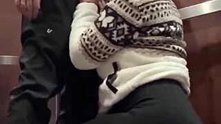 horny after the bar we snuck a quick public romp in the elevator and got caught but kept going until the intense finish