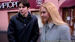 Oh Adeline, it's not even a date but you're getting shaved pussy creampie!