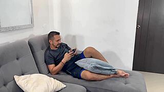 My old friend fucks me hard while boyfriend leaves us alone in room