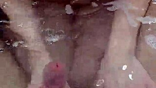 i love how my girlfriend's small tits and sexy body led to that hot underwater cumshot from our amateur pool handjob