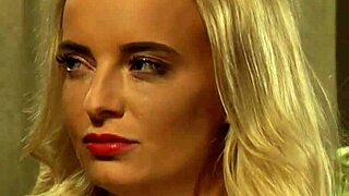 Deep strapon pounding for bound lesbian slave under strict madame's domination!