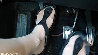 I love pumping my feet in birkenstocks with pantyhose close up