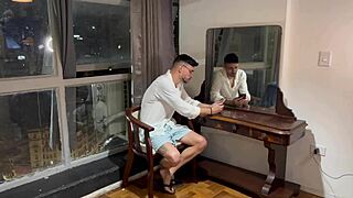 Brazilian doctor dominates skinny patient with intense barefoot anal gaping and creampie in clinic