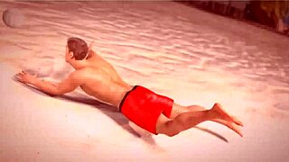 conversational-emoji beauty and the thug topless on beach with petite redhead piercing 😍🏖️