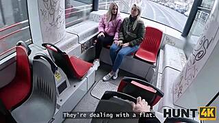 Watch this! Blonde lesbian fucks her rich Czech landlord outdoors in cuckold action!