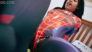 Specific wolverine licks deadpool and spider-man asses then swallows cum in cosplay interracial threesome with gaping anal and farting