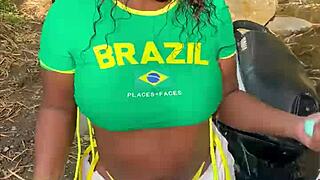 Intense Outdoor Sex With Brazilian Latina Stranger In Forest Leading To Massive Cumshot