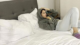 Damn, the nanny fingered my tight wet pussy while my wife works!