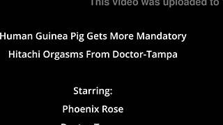 Human guinea pig Phoenix Rose endures mandatory Hitachi orgasms from Doctor Tampa in Florida hospital
