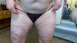 this video shows a parade of mature women spreading their asses in short thongs and g-strings, teasing topless with natural tits and panties