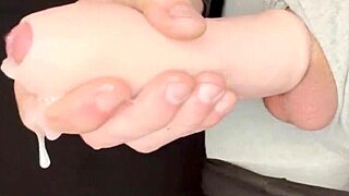 Robby explores foreskin extender in solo masturbation leading to huge cumshot