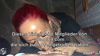 deutsche party girl gets licked by stranger in store