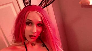 Skinny goth girl teases with lingerie strip, but who knew her narrow ass hid such petite allure?