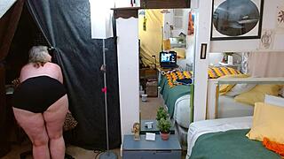 Look at all my sexy curves in this August panty parade, flaunting my big tits, ass, and hairy pussy!