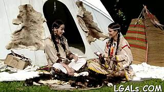 Two lesbian girls lick pussy in 69 position