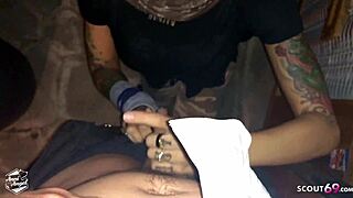 deutsche party girl gets licked by stranger in store