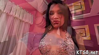 Tranny Jumps On Giant Shlong For Deep Anal And Pussy Action