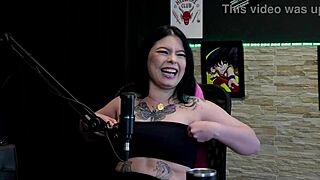 Oh man i cant believe how hot that tattooed brunette showed off her big tits right after admitting she licked her friends clit in wild sex kalyca watch on sheer red